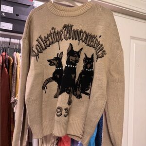 PacSun Beige and Black Knit Sweater